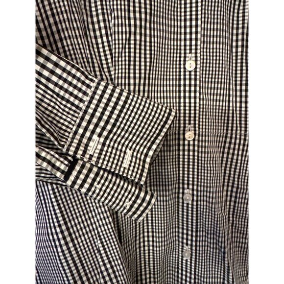 Brooks Brothers Womens Plaid Button-Down Shirt Dress Size 10 Black & White - Picture 4 of 7
